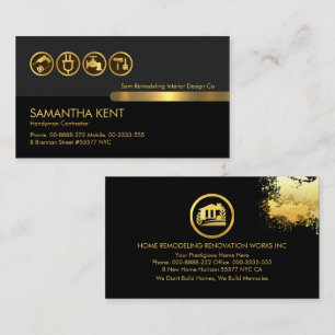Tarjeta De Visita Gris Black Gold Layers Gold Splatt