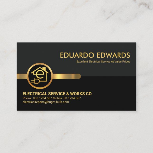 Tarjeta De Visita Gris Black Retro Layers Electrician (Anverso)