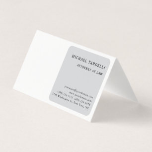Tarjeta De Visita Gris Blanco Minimalista Clásico Profesional