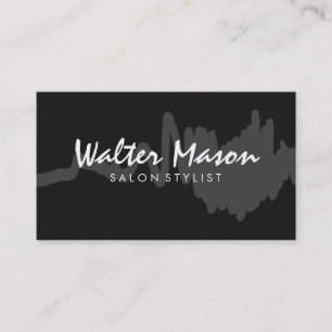 Tarjeta De Visita Gris cepillado artístico sobre negro