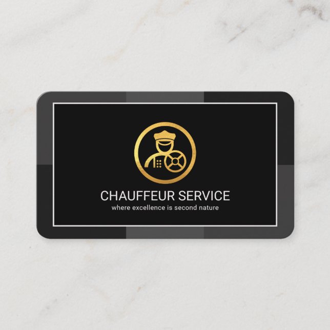 Tarjeta De Visita Gris creativo y elegante con capas monocromas cond (Anverso)