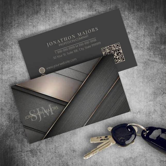 Tarjeta De Visita Gris cruzado metalizado y maderero ID1041 (Subido por el creador)
