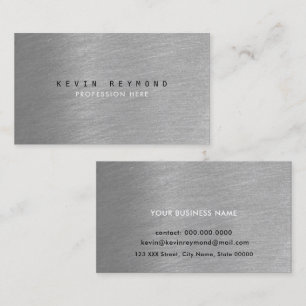 Tarjeta De Visita gris de acero braseado elegante profesional