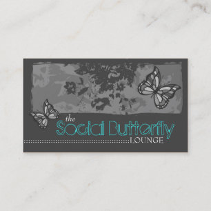 TARJETA DE VISITA GRIS DE LA MARIPOSA DE 311 SOCIAL