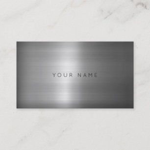 Tarjeta De Visita Gris de plata metalizada contemporáneo del