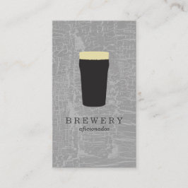 Tarjeta De Visita Gris de textura con vidrio de cerveza