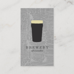 Tarjeta De Visita Gris de textura con vidrio de cerveza