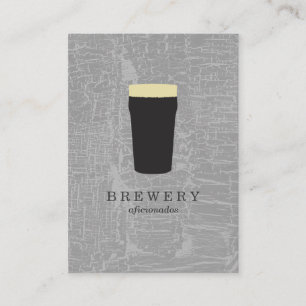 Tarjeta De Visita Gris de textura con vidrio de cerveza