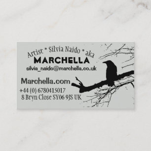 Tarjeta De Visita Gris del cuervo