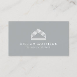 Tarjeta De Visita Gris del logotipo del hogar de resumen moderno