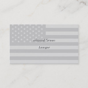 Tarjeta De Visita Gris del negro de la bandera americana
