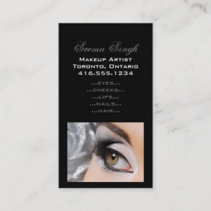 Tarjeta De Visita Gris del ojo de Smokey del maquillaje