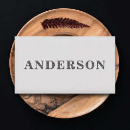 Tarjeta De Visita Gris delgado minimalista a rayas