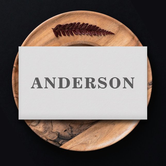 Tarjeta De Visita Gris delgado minimalista a rayas (Minimalist Thin Striped Gray Business Card)