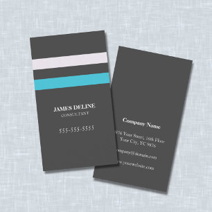 Tarjeta de visita gris elegante del consultor de