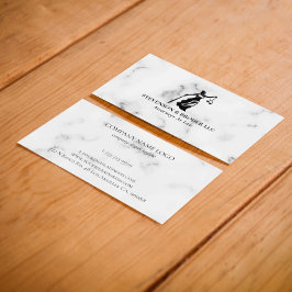 Tarjeta De Visita Gris Faux Marble Silver venas