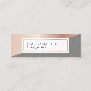 Tarjeta de visita gris geométrica de Rosegold mini