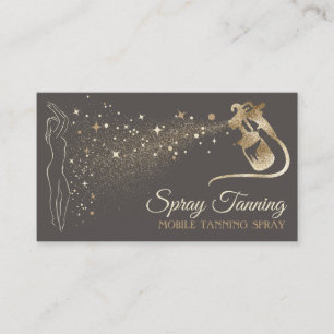Tarjeta De Visita Gris Gold Beige Cuerpo Tan Spray