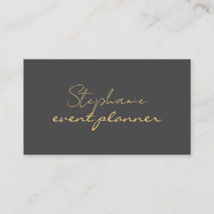 Tarjeta De Visita Gris Gray Gold Golden Yellow Custom Name Trendy