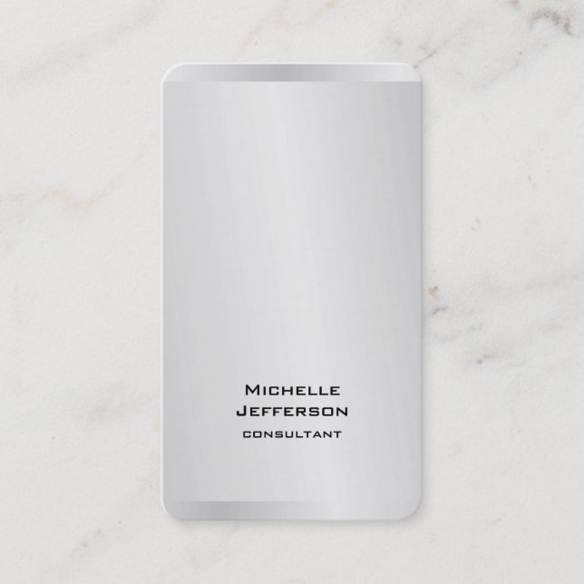 Tarjeta De Visita Gris gris vertical estilo moderno (Anverso)