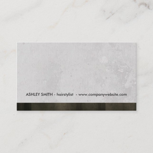 Tarjeta De Visita Gris Grunge Estilo Moderno Trim (Anverso)