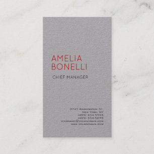 Tarjeta De Visita Gris minimalista moderno profesional simple casual