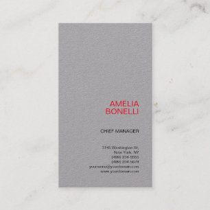 Tarjeta De Visita Gris Minimalista moderno y de primera calidad