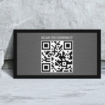 Gris moderno código QR metálico falso negro negrit