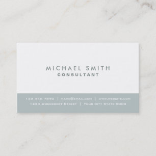 Tarjeta De Visita Gris moderno llano profesional y blanco elegantes