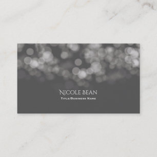 Tarjeta De Visita Gris Moderno Minimalista Luces Chic Elegante Glamo