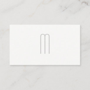 Tarjeta De Visita Gris monograma Minimalista moderno sobre blanco