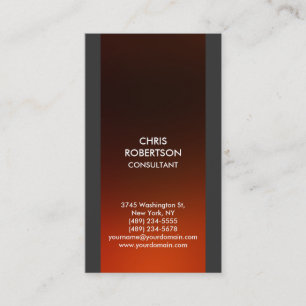 Tarjeta de visita gris Naranja rojo Browny vertica