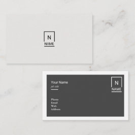 Tarjeta de visita gris negra de moda moderna