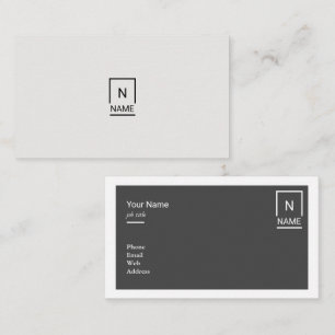 Tarjeta de visita gris negra de moda moderna