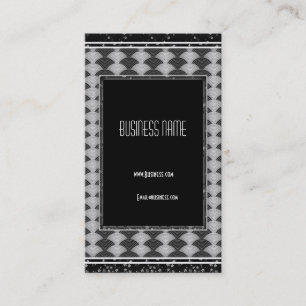 Tarjeta de visita gris negro Art Deco