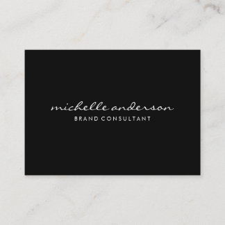 Tarjeta De Visita Gris negro minimalista con texto curvo