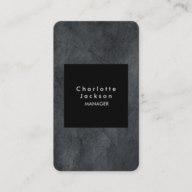 Tarjeta De Visita Gris negro moderno estilo profesional (Anverso)