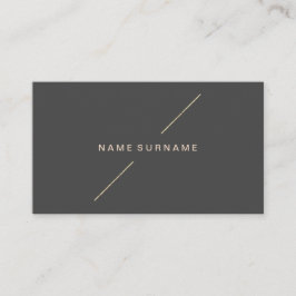 Tarjeta De Visita Gris oscuro minimalista moderno del oro geométrico