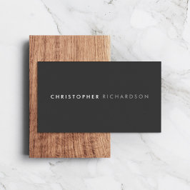 Tarjeta De Visita Gris oscuro MODERNO Y MINIMAL