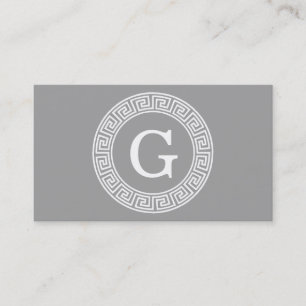 Tarjeta De Visita Gris oscuro qué marco de cadena de clave griega mo