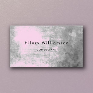 Tarjeta De Visita Gris Pastel Rosa Grunge Textura Femenina