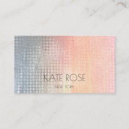 Tarjeta De Visita Gris Peach Grungy Ombre Pastel Contemporáneo