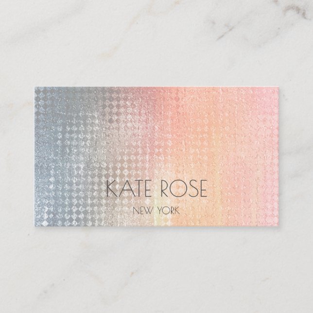 Tarjeta De Visita Gris Peach Grungy Ombre Pastel Contemporáneo (Anverso)