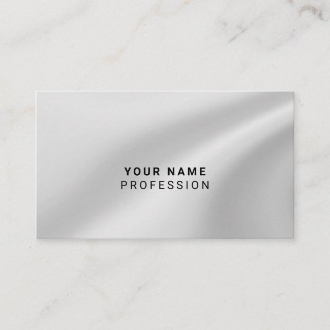Tarjeta De Visita gris plateado holográfico personalizado (Anverso)