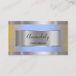 Tarjeta De Visita Gris plateado profesional enmarcado elegantemente 