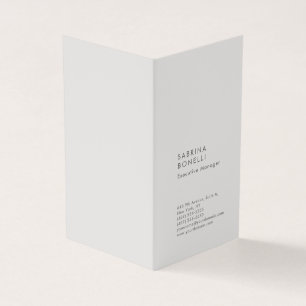 Tarjeta De Visita gris platino minimalista moderno