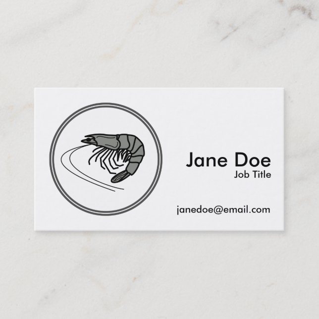 Tarjeta De Visita Gris Prawn - Colección de cangrejo de la gamba de  (Anverso)