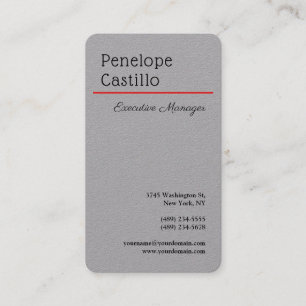Tarjeta De Visita Gris Profesional Moderno Simple Elegante