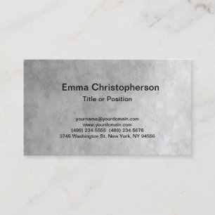Tarjeta De Visita Gris Profesional Plain Moderno
