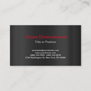 Tarjeta De Visita Gris Profesional Simple Llanto Moderno Estilo